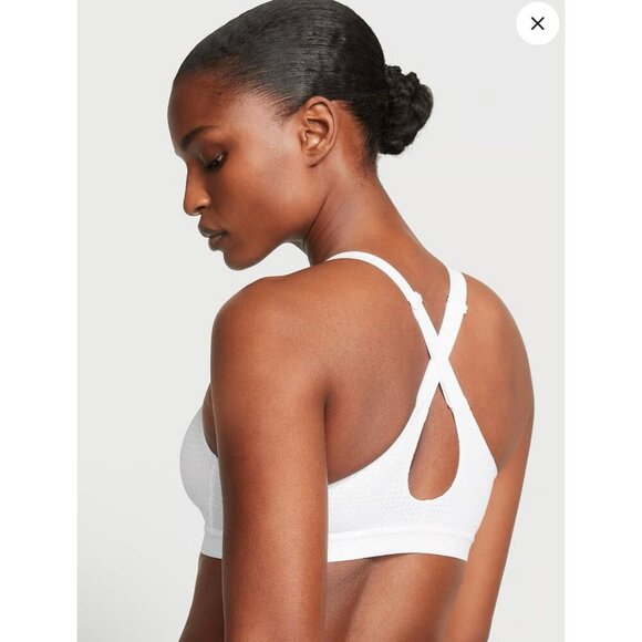 Victoria Secret VSX Light Weight Mesh Sports Bra White Size 38DD NWOT - Picture 3 of 6